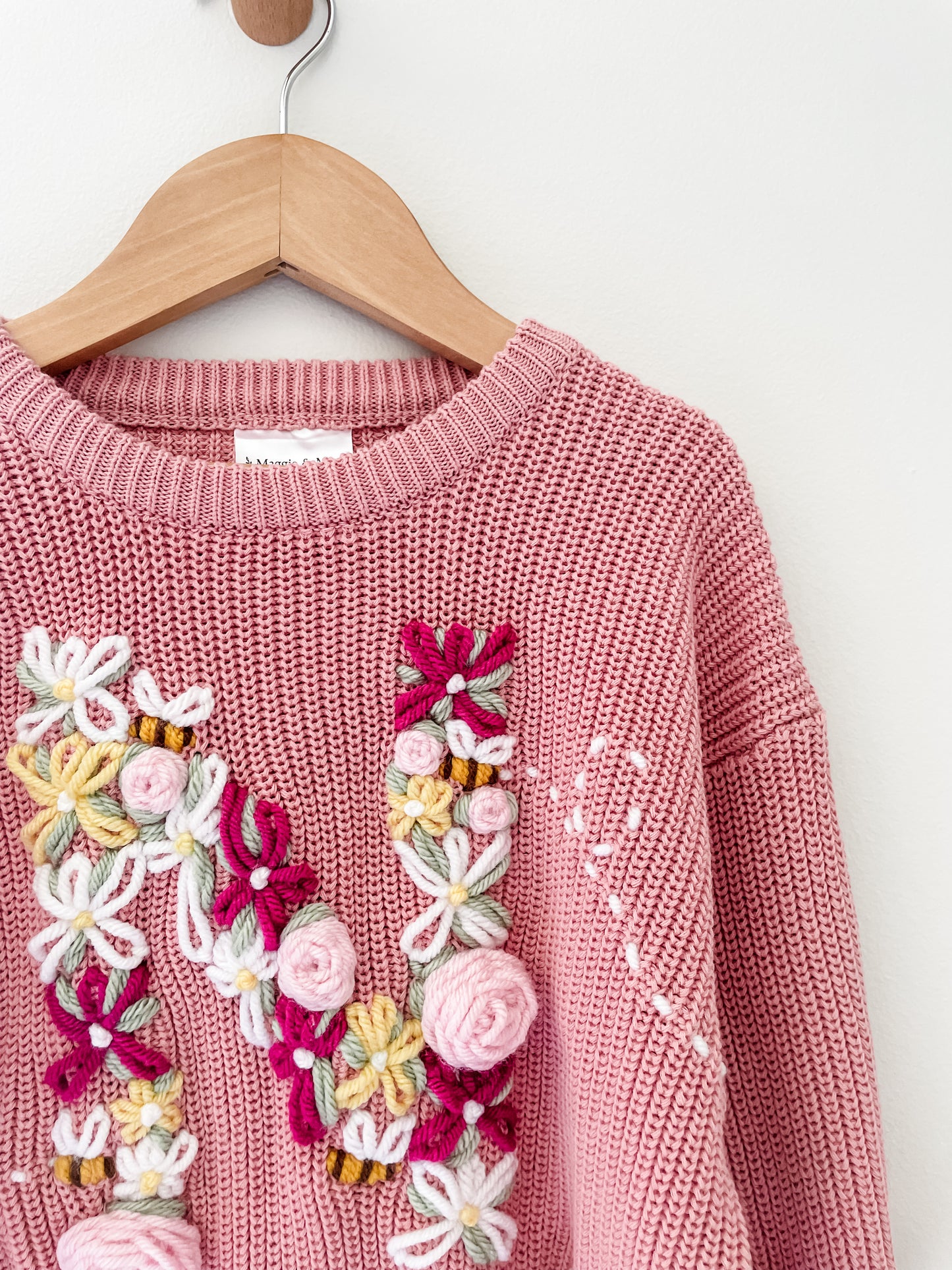 Floral Initial Jumper- Daisies, Roses and Bees