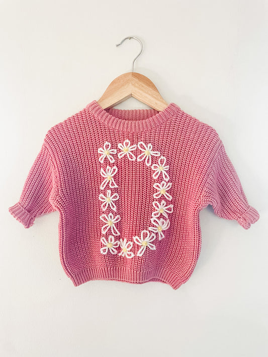 Floral Daisy Initial Jumper