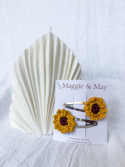 Sunflower Hair Clips